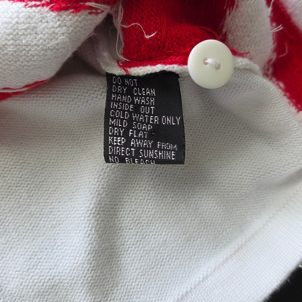 Berek Cardigan Women Size M White Good Patriotic Sequin American Flag Fireworks - Picture 7 of 8